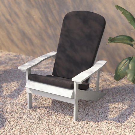 Flash Furniture White Adirondack Chairs with Gray Cushions, 2PK 2-JJ-C14501-CSNGY-WH-GG